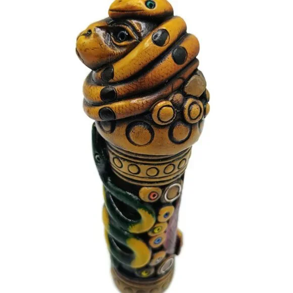 Kuripe Set Monkfish Applicator Snake Designs Peruvian Crafts Cusco